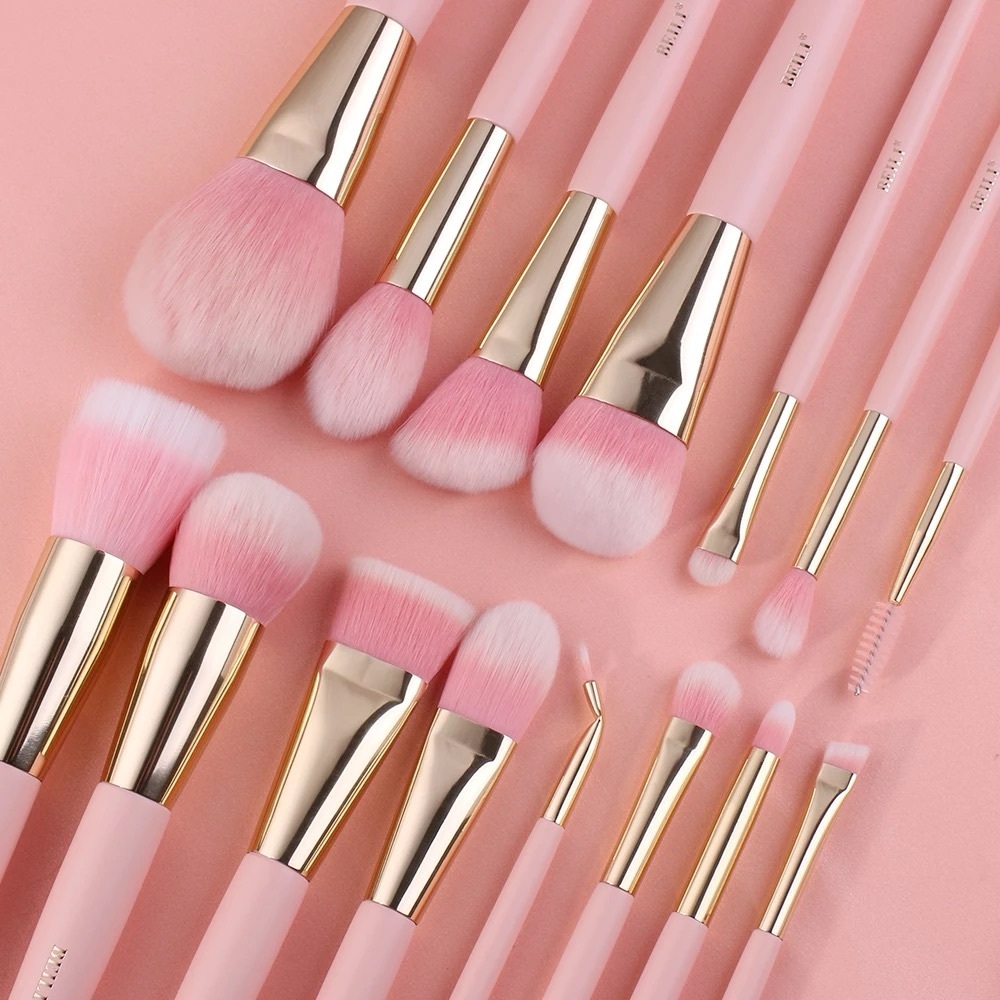 Premium Pink Makeup Brush Set
